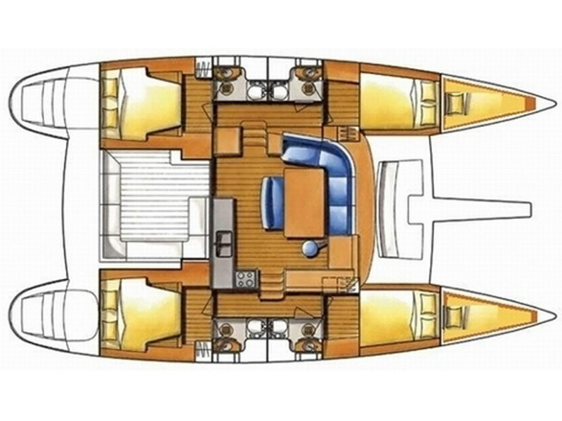 Lagoon Catamaran cabin distribution