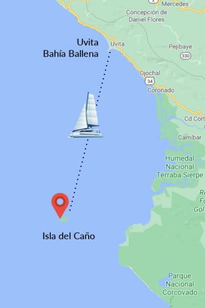 Mapa del Tour en Catamarán a la Isla del Caño