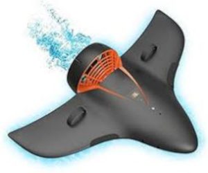 modern underwater scooter orange