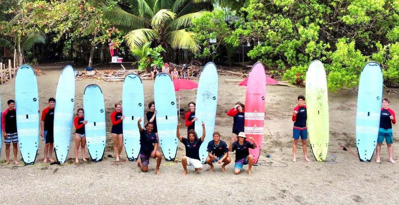 Surf School Students in Costa Rica