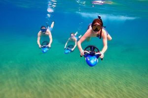 underwater scooter in snorkeling