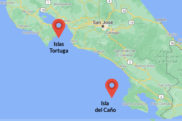 Caño Island área map