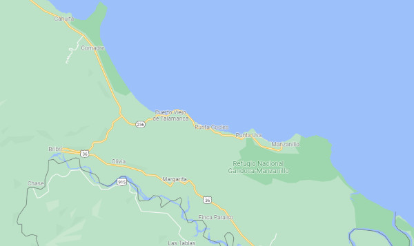 Manzanillo beach location map