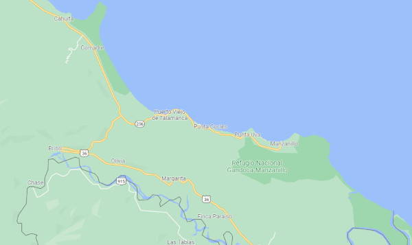 mapa de ubicación playa manzanillo