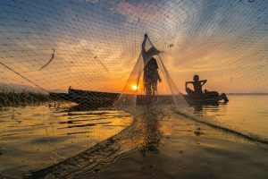 Fisherman with nets