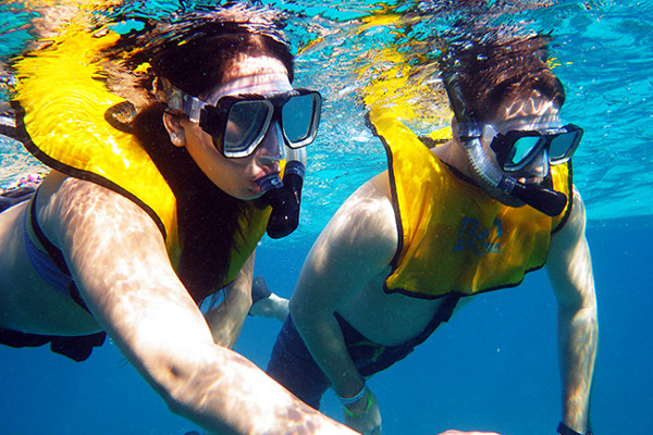 Young boys snorkeling