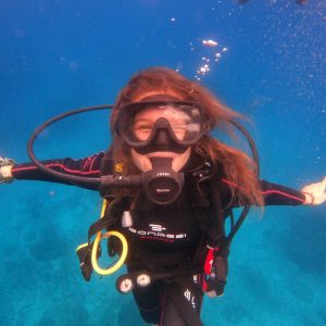 Girl diving at Caño Island