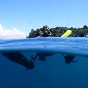 Diver at Cano island surface