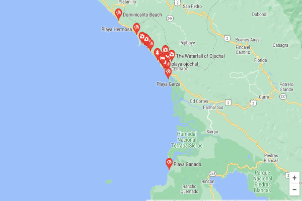 Ojochal mapa de Ubicación