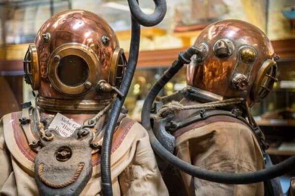 old diving suit