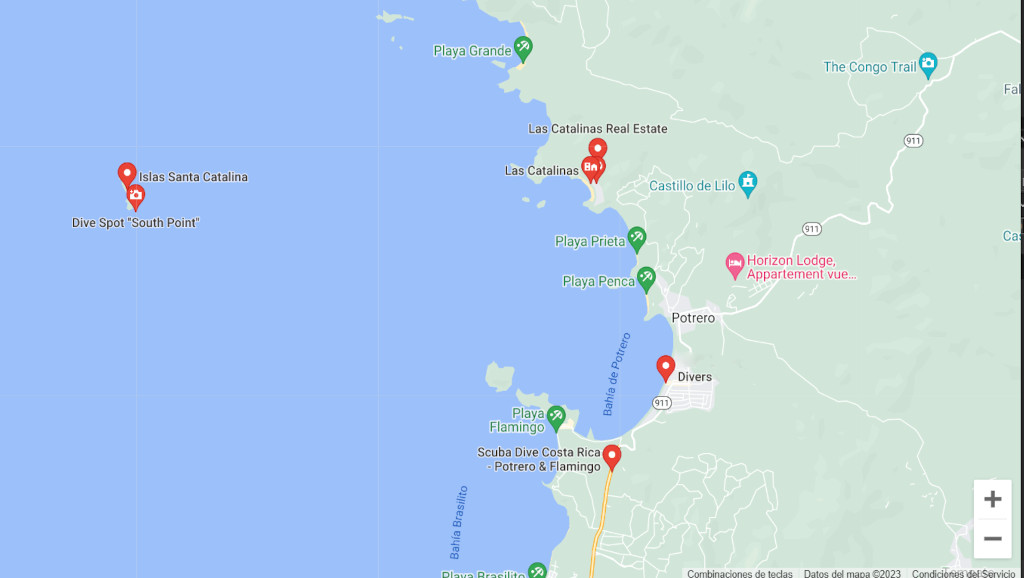 Catalina Island Costa Rica location map