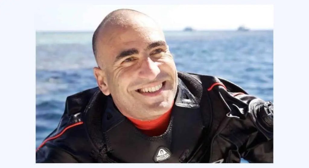 El egipcio Ahmed Gamal Gabr, de 41 años- record mundial de la inmersion mas profunda con equipo de buceo